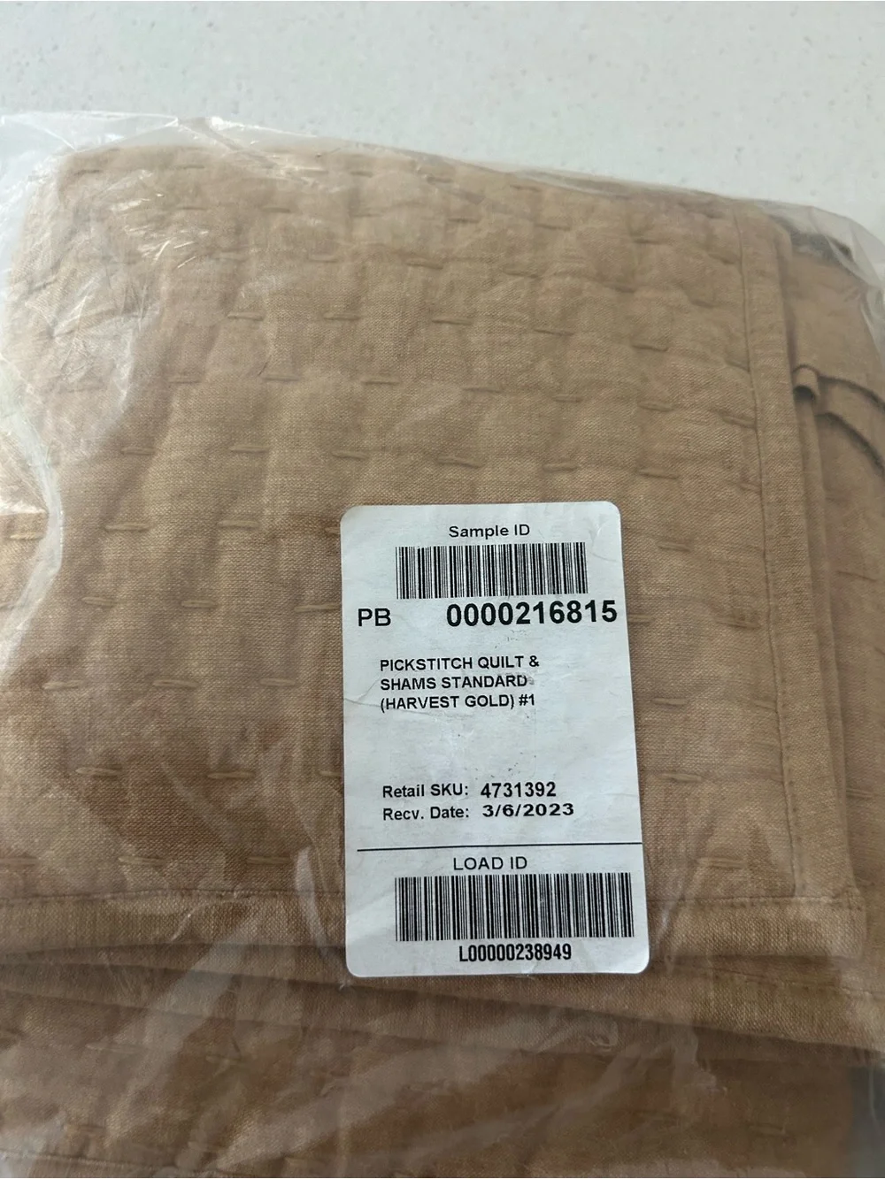 Pottery Barn Pick Stitch Quilted Standard Shams Harvest Gold Set of 2